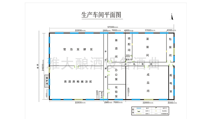 买烧酒设备后不知怎么建酒厂？3招帮你解决建厂难题！——生产车间平面图