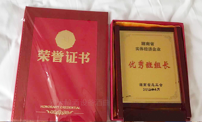 2019年蒋水生同志获得优秀班组长荣誉证书
